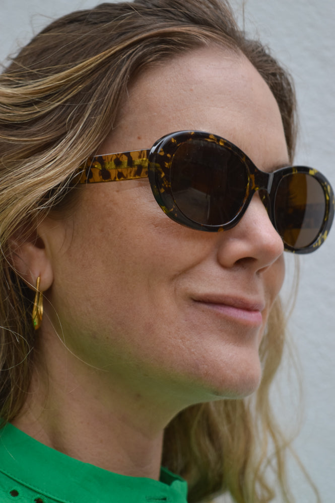 A Kjaerbede Anma Black / Yellow Tortoise Sunglasses - The Mercantile London