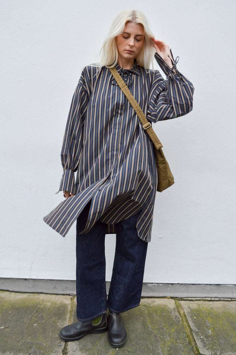 Stella Nove High Neck Sark Stripe Shirt Dress