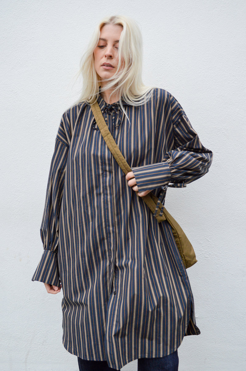 Stella Nove High Neck Sark Stripe Shirt Dress