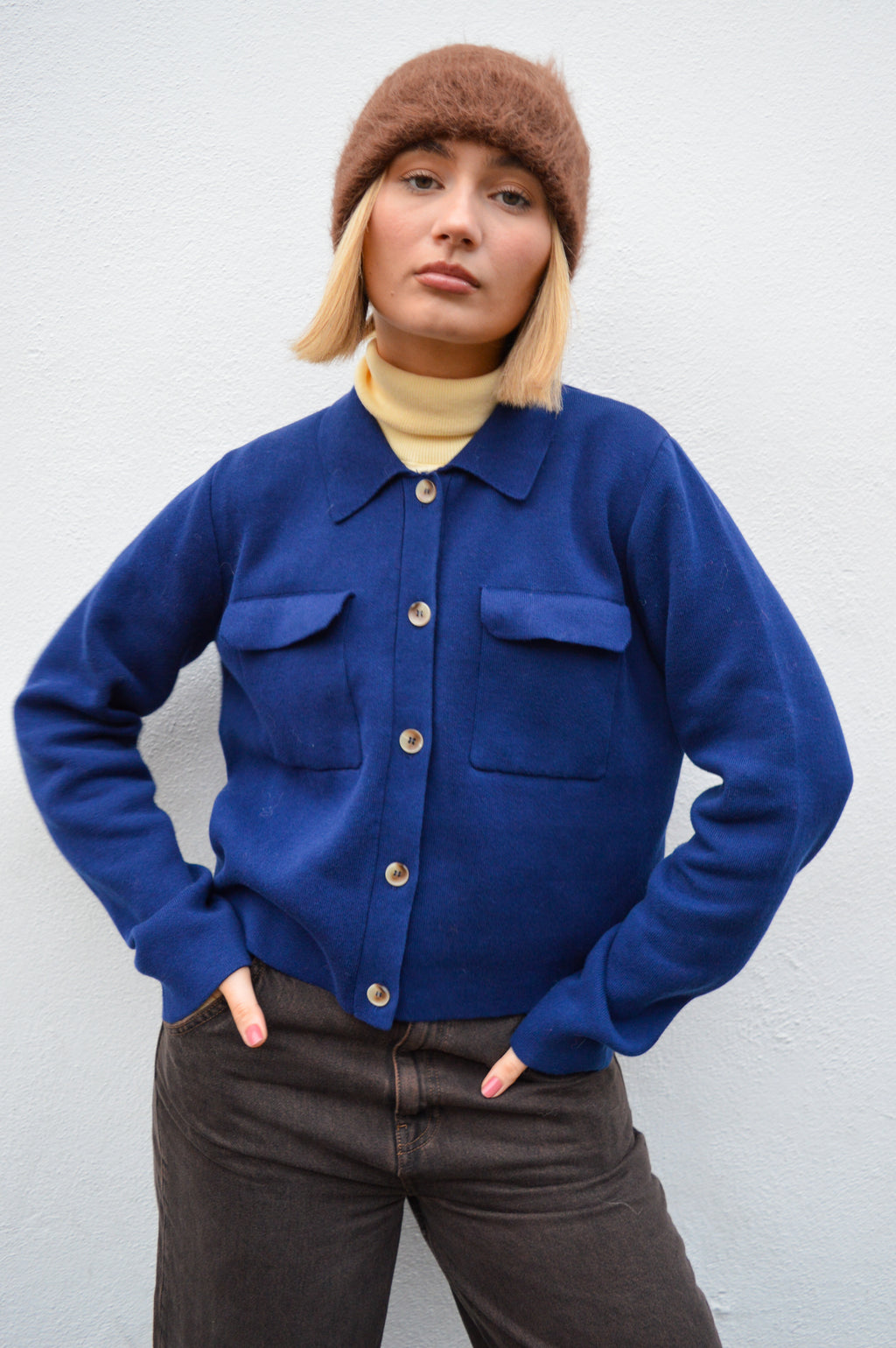 ICHI Ketty Medieval Blue Cardigan