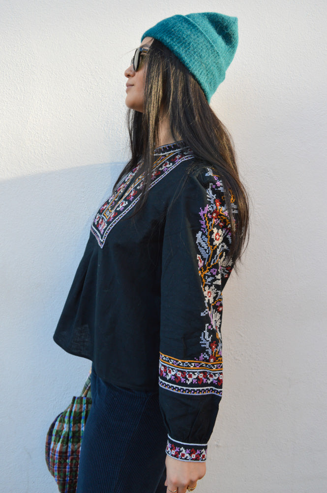 Ba&sh Caloe Navy Blouse