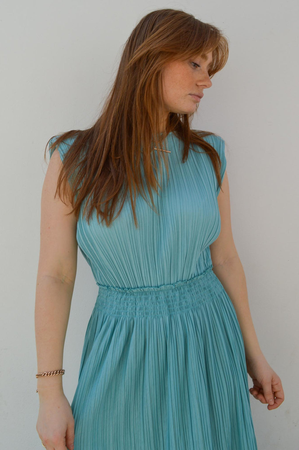 ICHI Yamilet Nile Blue Dress - The Mercantile London