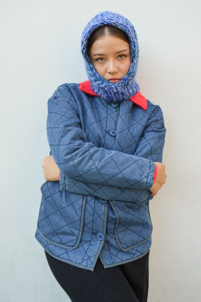 Native Youth Quilted Washed Navy Jacket