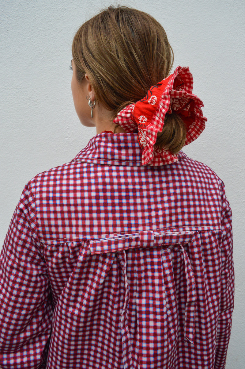 Damson Madder Red Bandana Print Scrunchie