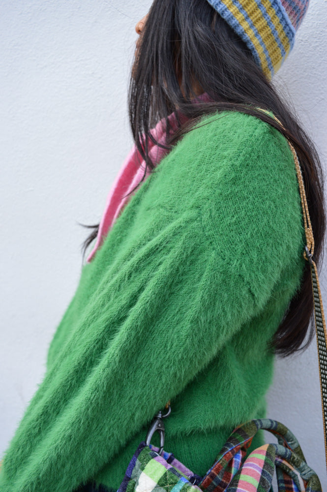 Compania Fantastica Green Textured Knit Sweater