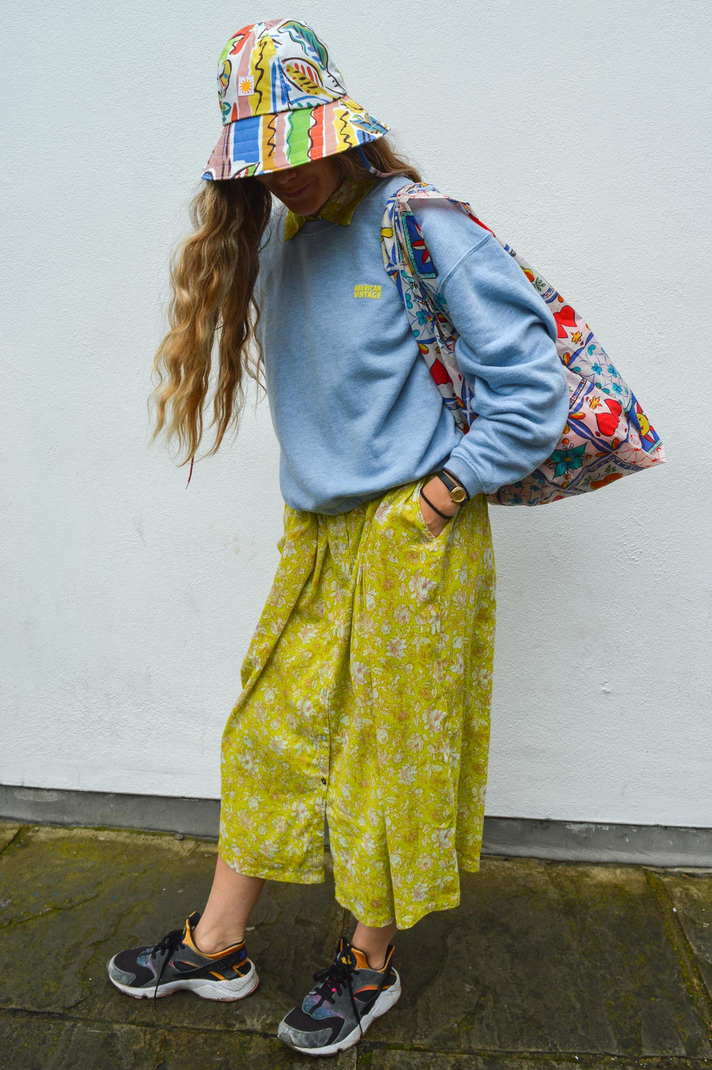Indi & Cold Dalia Fluorescent Lime Shirt Dress - The Mercantile London