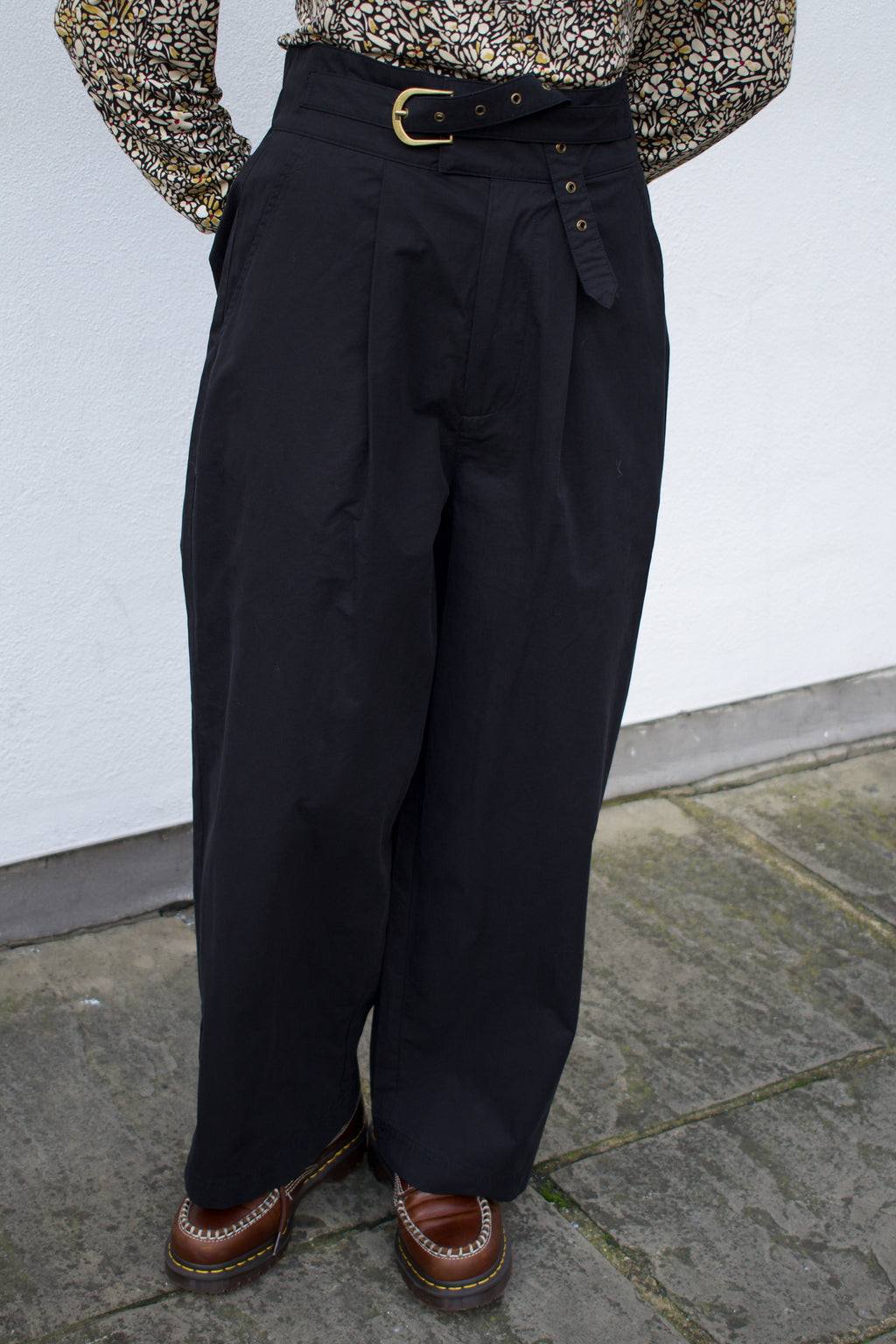 Dream Black Pleated Twill Trousers