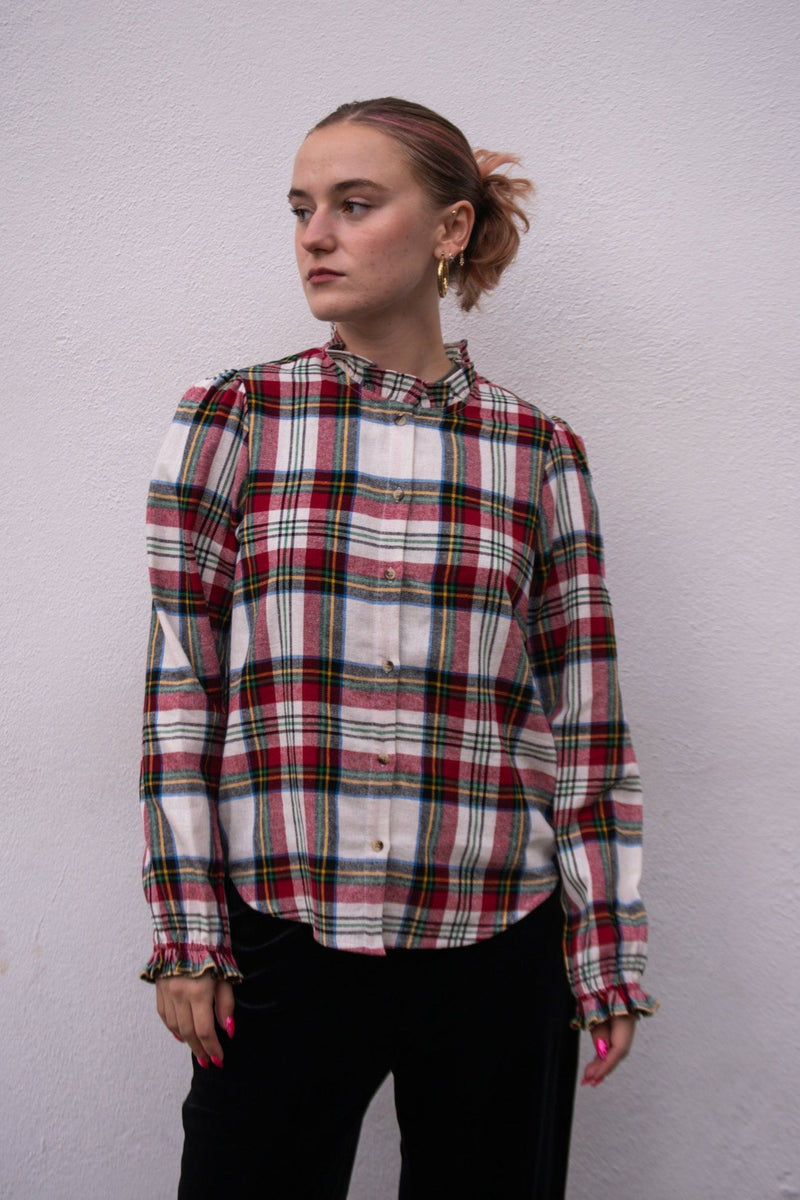 Iris Imani Red Tartan Blouse