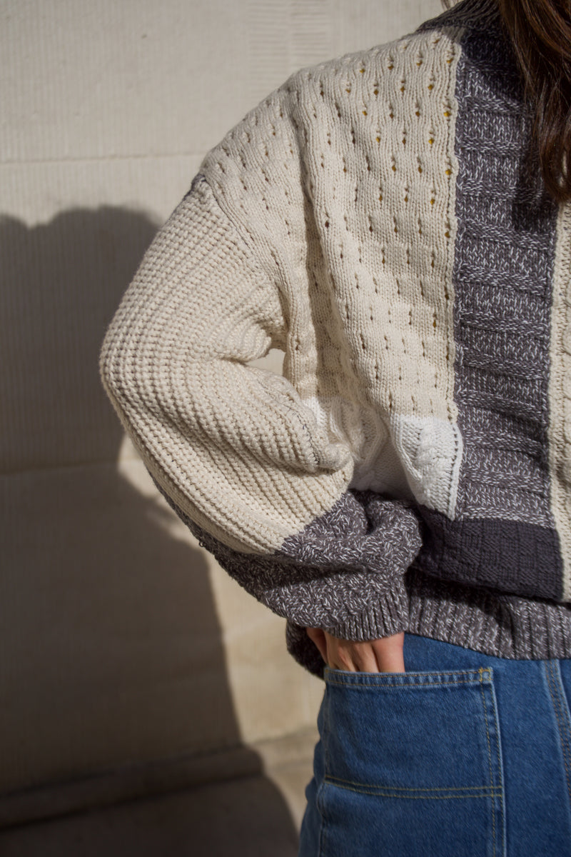 Object Rush White Sand and Grey Jumper