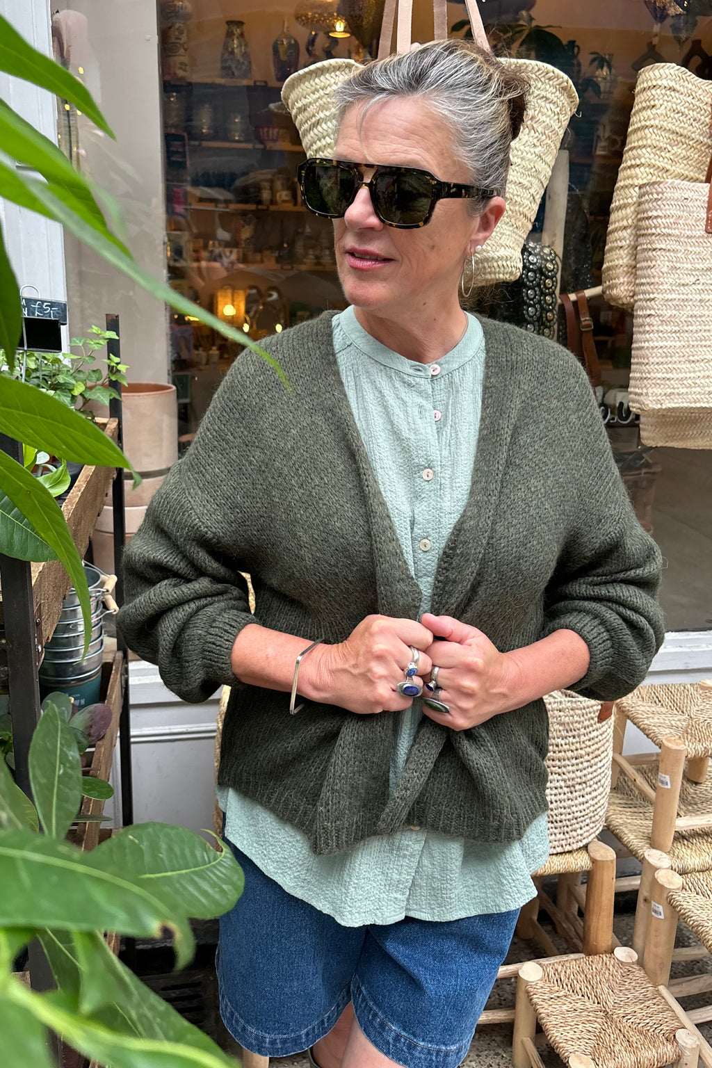 Indi & Cold Khaki Cardigan