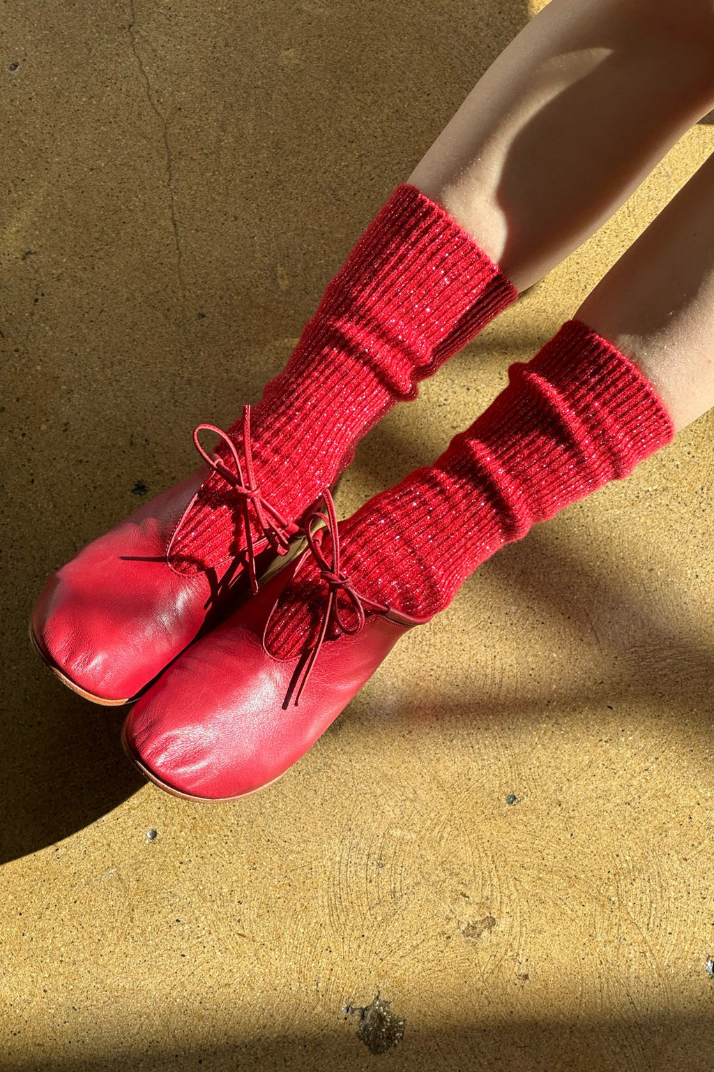 Le Bon Shoppe Winter Sparkle Poinsettia Socks