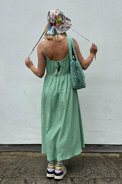 Fika Rose Green Gingham Dress