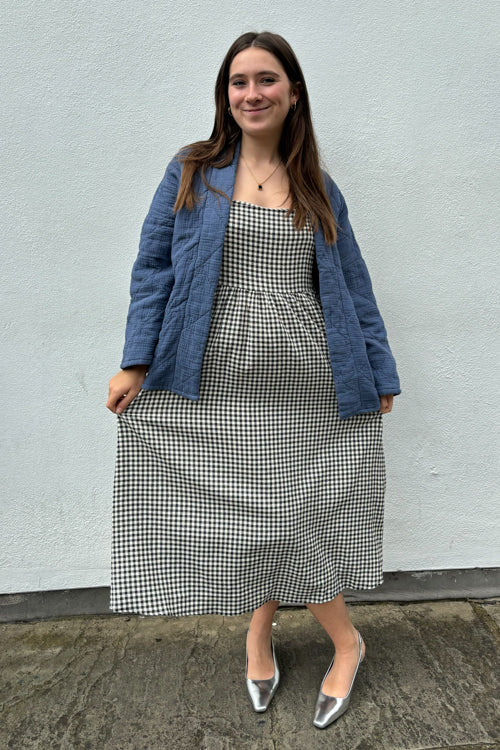 Fika Rose Black and White Gingham Dress