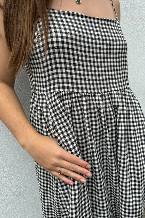 Fika Rose Black and White Gingham Dress