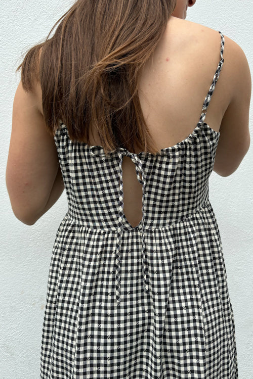 Fika Rose Black and White Gingham Dress