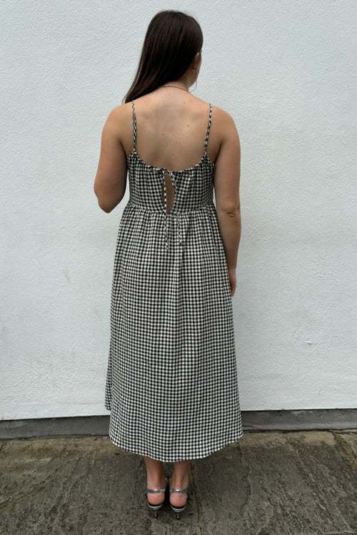 Fika Rose Black and White Gingham Dress