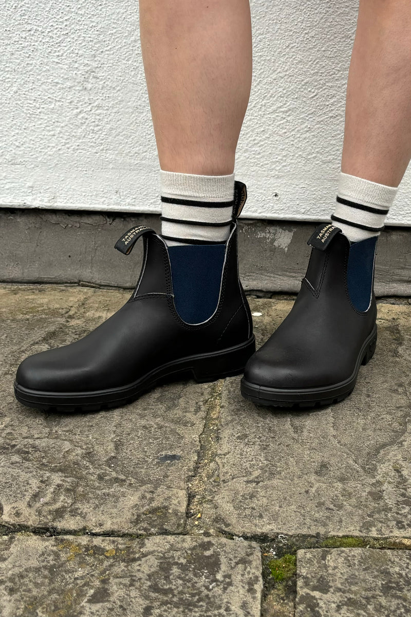 Blundstone 1917 Black Leather with Navy Boots