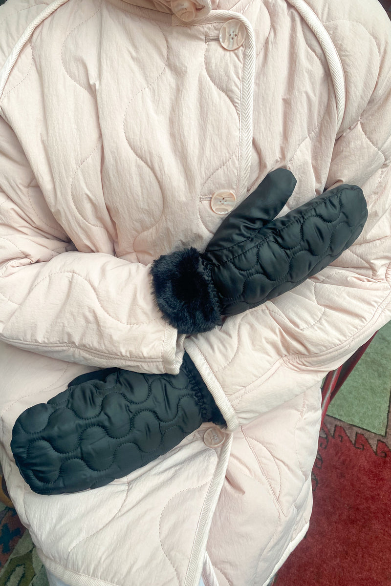 Beck Söndergaard Makara Black Puff Mittens - The Mercantile London