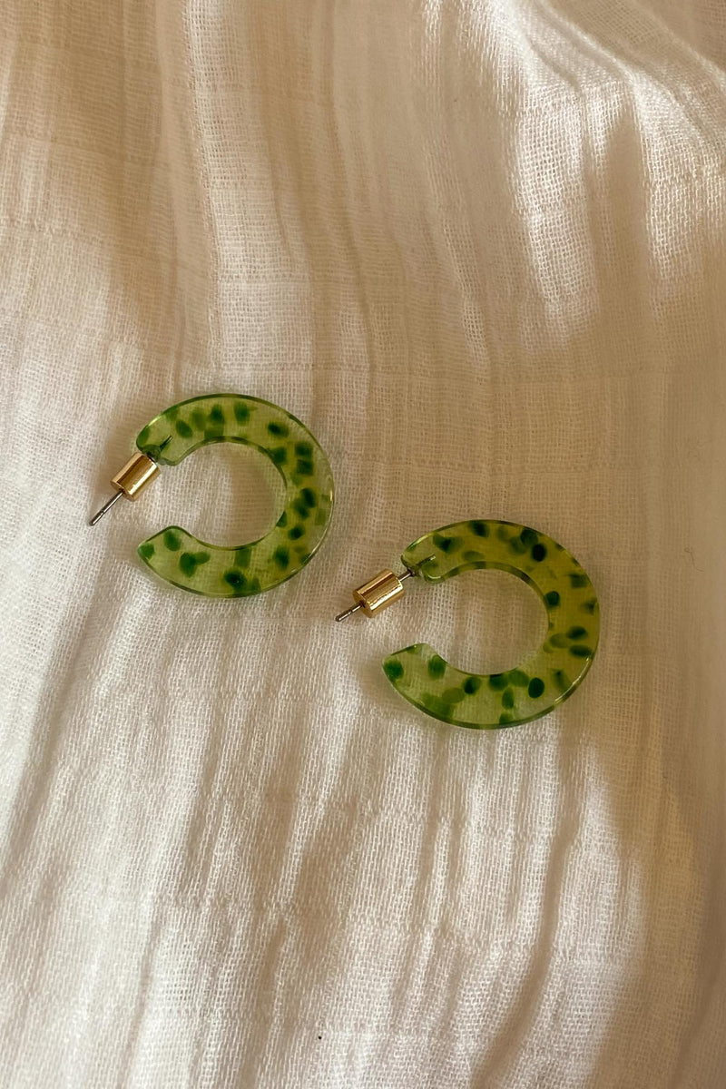 B.M.L Marseille Resin Green Earrings