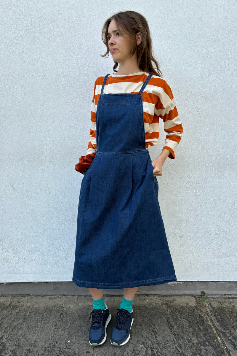 Beaumont Organic Leigh Mid Blue Pinafore Dress