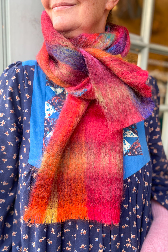 Green Grove Weavers Mohair Hibiscus Scarf - The Mercantile London