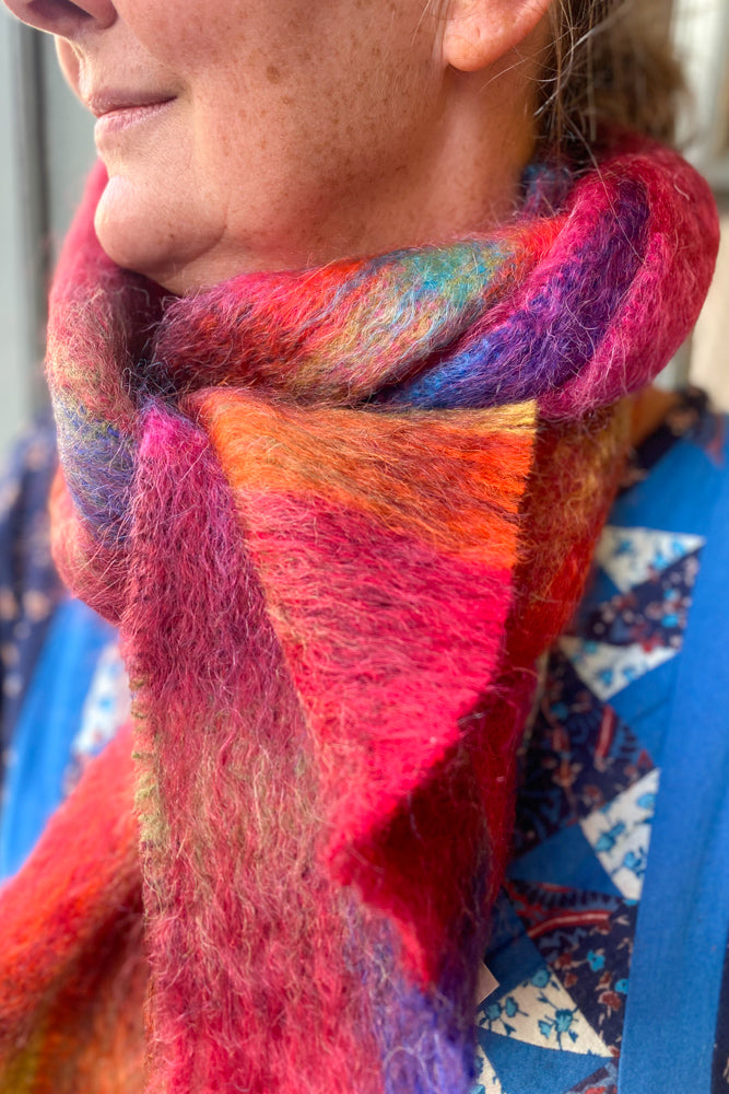 Green Grove Weavers Mohair Hibiscus Scarf - The Mercantile London