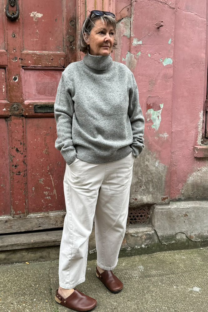 Wax Ridgeway Roll Neck Donegal Grey Jumper