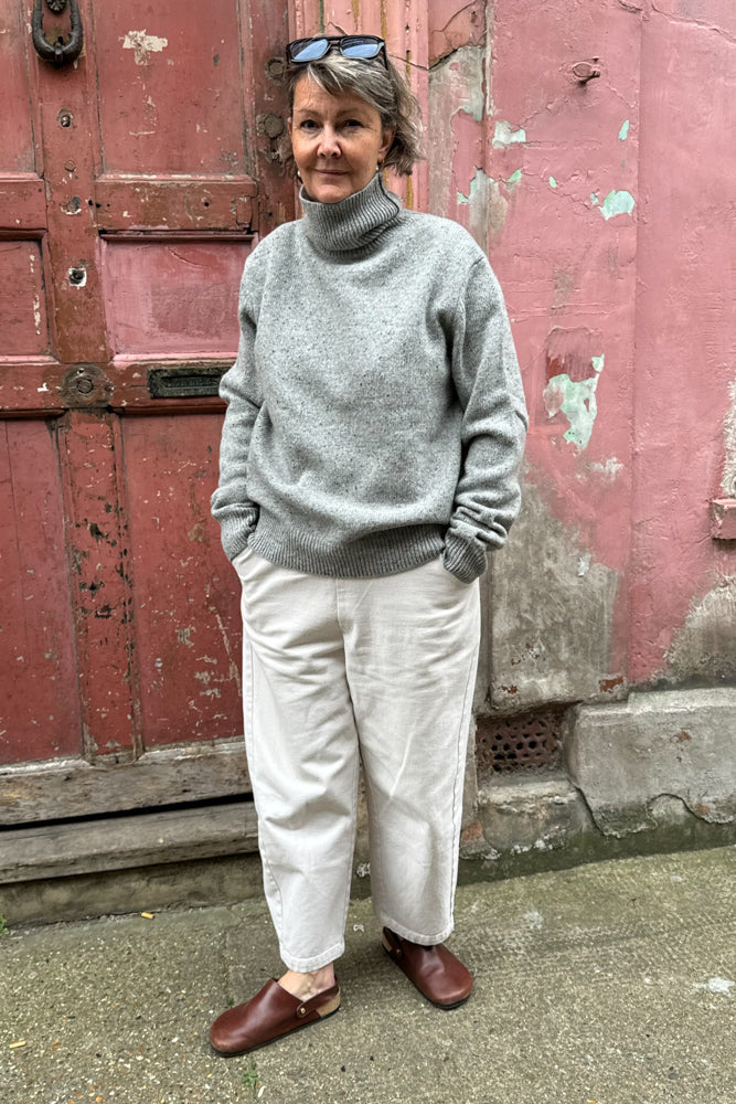 Wax Ridgeway Roll Neck Donegal Grey Jumper