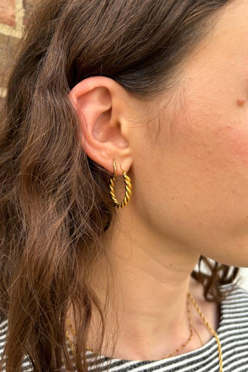 Nordic Muse Twist Hoop Earrings