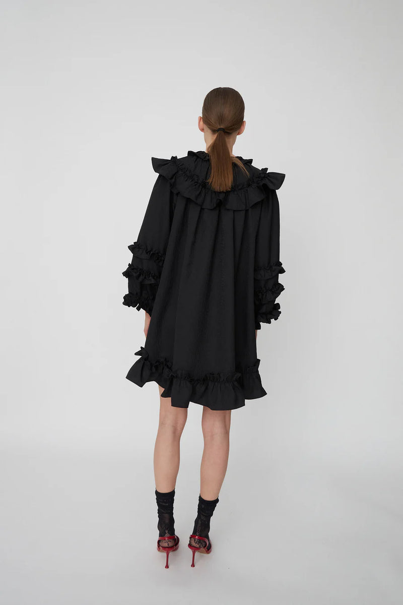 Stella Nova Light Weight Black Mini Frill Dress