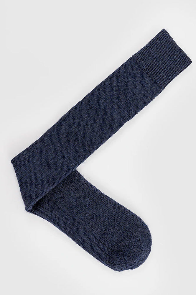 Pairs Knee High Wool Navy Socks