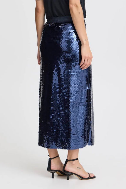 ICHI Pennie Maritime Blue Skirt