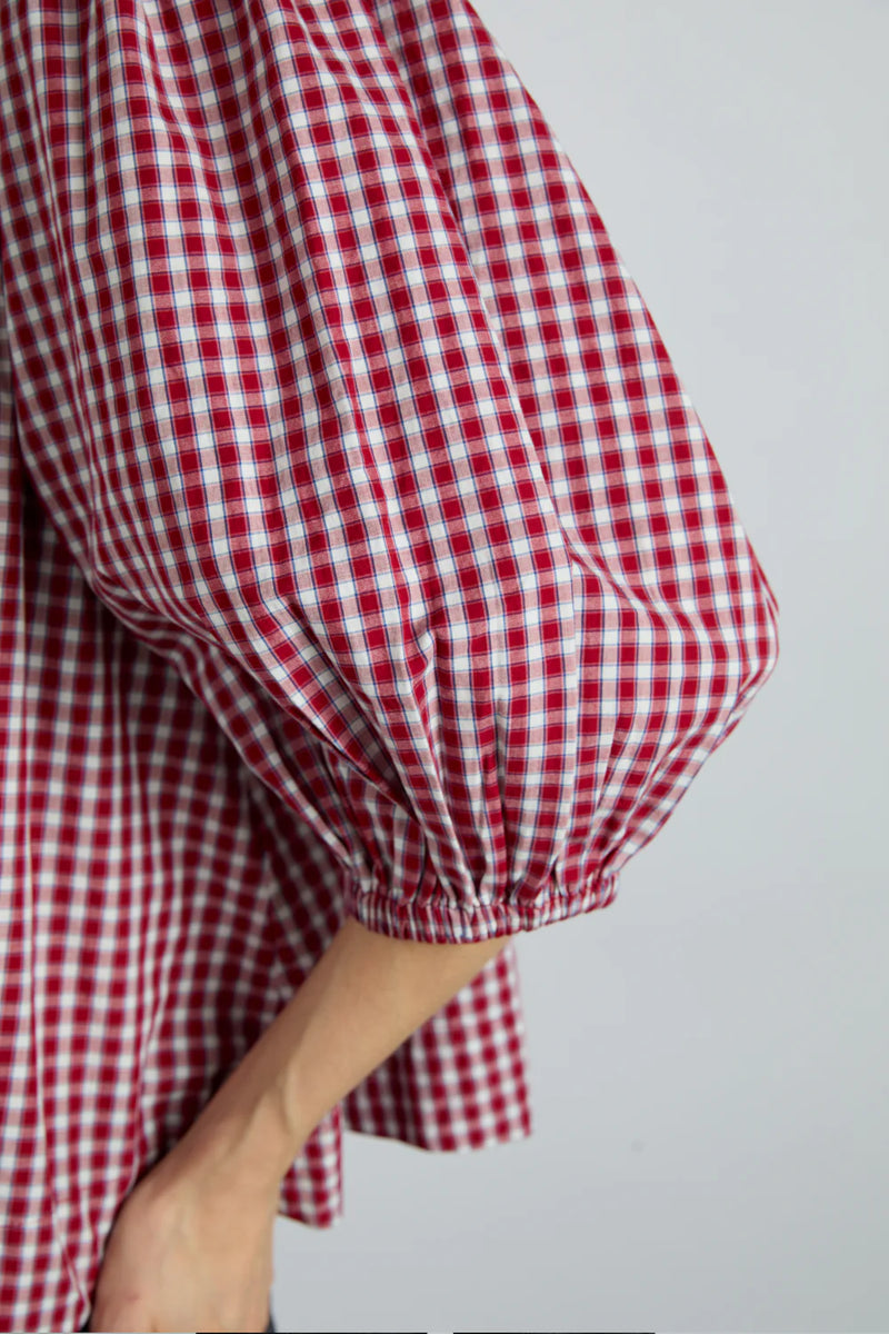 Damson Madder Mila Cherry Gingham Blouse