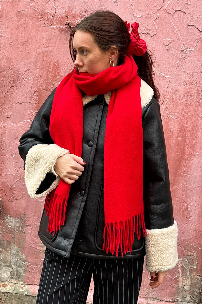 TBCo Oversized Red Lambswool Scarf