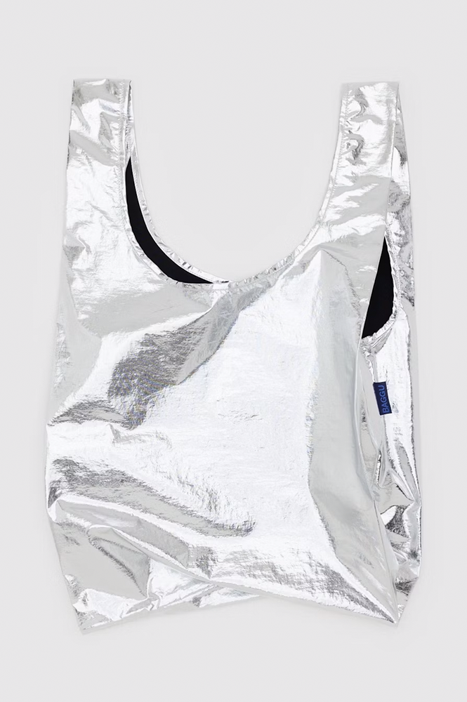 Baggu Metallic Silver Standard Reusable Bag