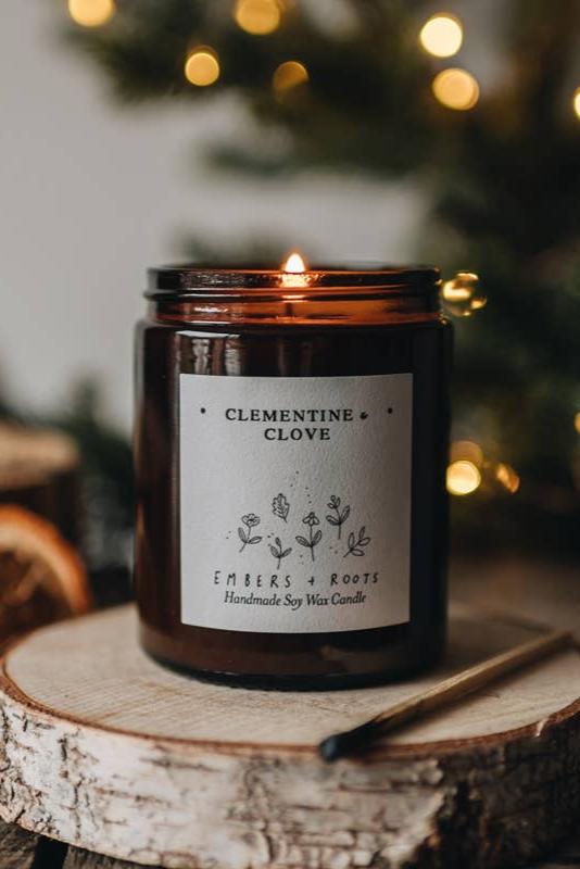 Embers & Roots Clementine & Clove Candle