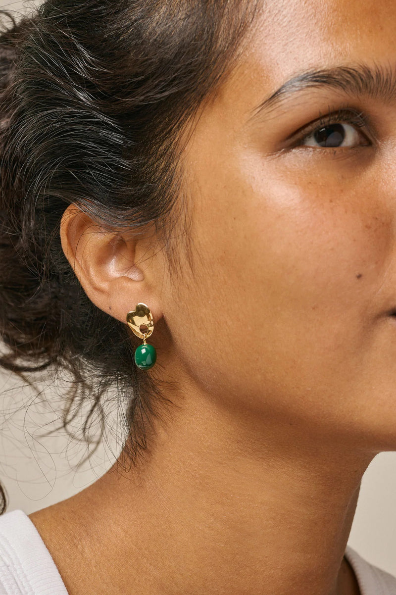 Enamel Copenhagen Aida Petrol Green Earrings