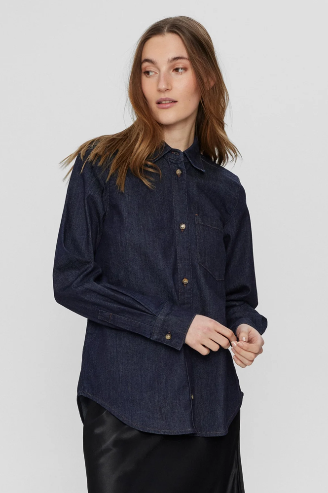 Numph Amber Dark Blue Denim Shirt