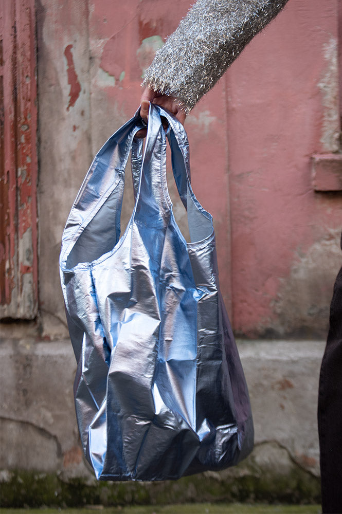 Baggu Standard Metallic Blue Reusable Bag