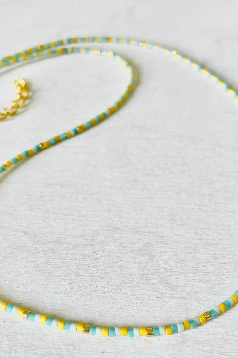 SS24 Atelline Miyuki Green Bead Necklace - The Mercantile London