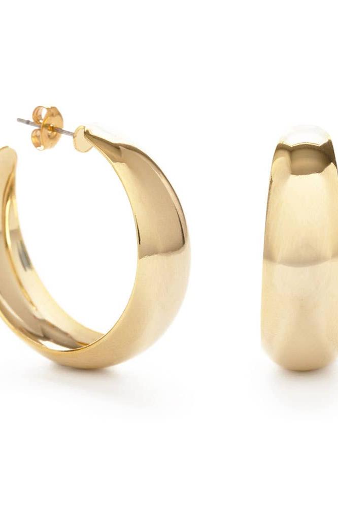 Amano Angie Vintage Yellow Gold Hoop Earrings