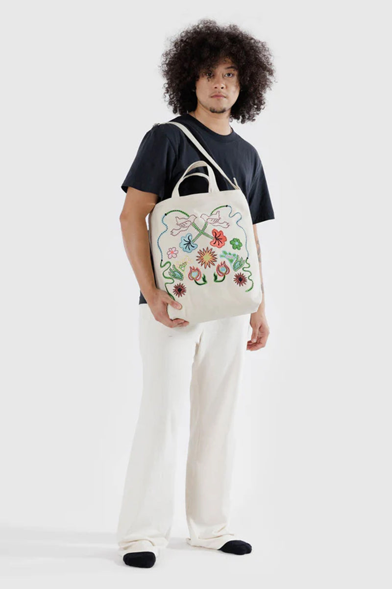 Baggu Embroidered Birds Zip Duck Bag