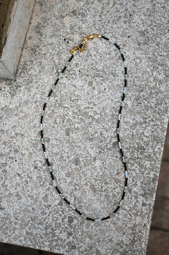 Atelline Miyuki Bead Black Necklace