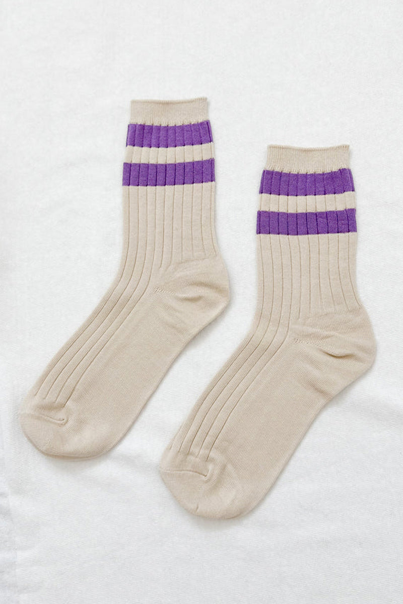 Le Bon Shoppe Her Varsity Ube Socks