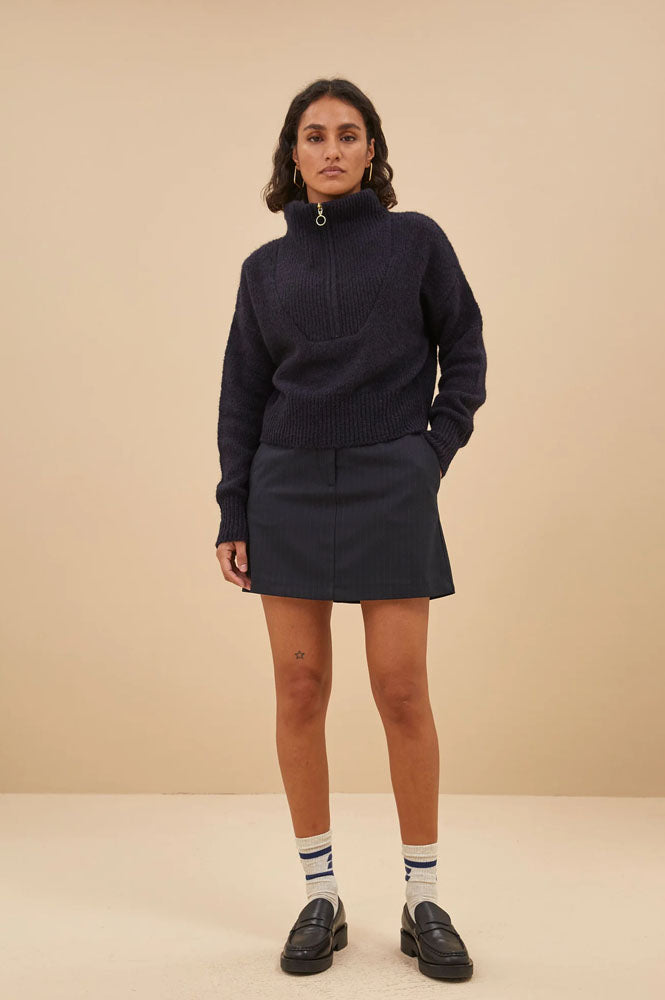 By-Bar Boxy Midnight Blue Pullover