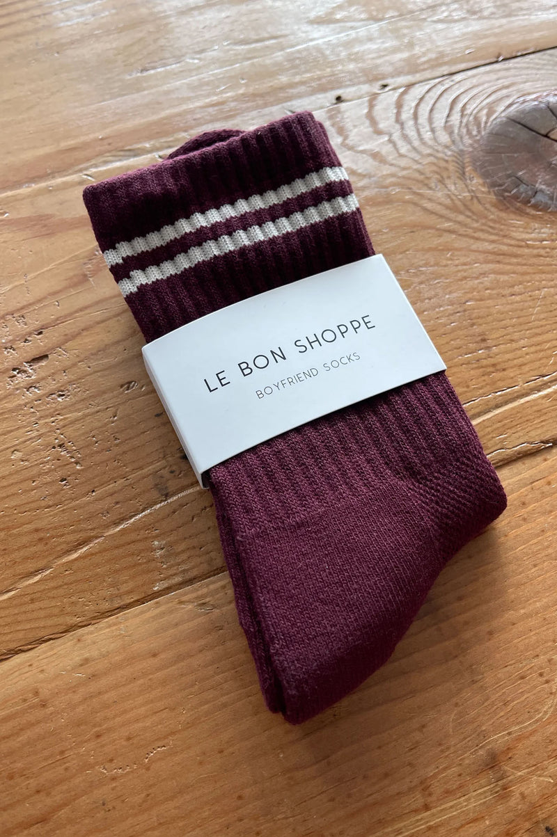 Le Bon Shoppe Boyfriend Maroon Socks