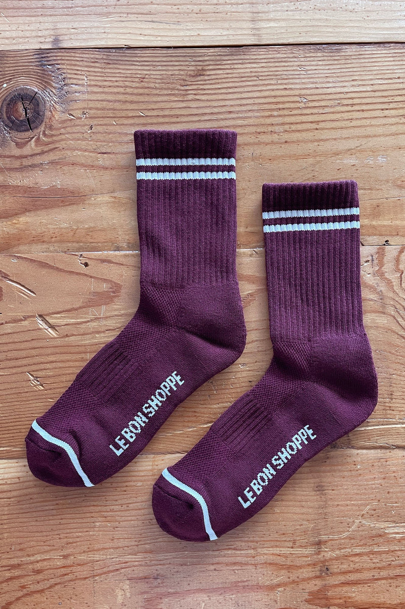 Le Bon Shoppe Boyfriend Maroon Socks