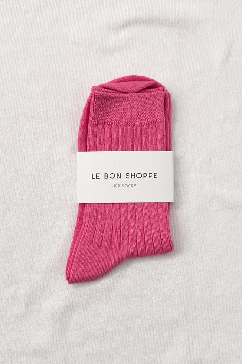 Le Bon Shoppe Her Bright Pink Socks - The Mercantile London