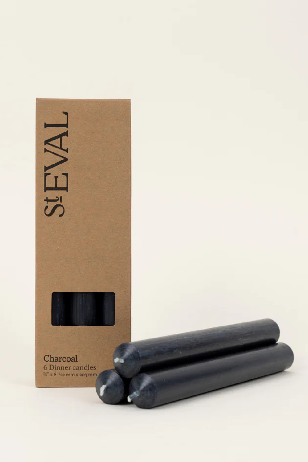 St. Eval Charcoal Dinner Candles