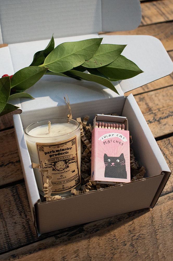 Lucky Cat Candle and Matches Gift Box